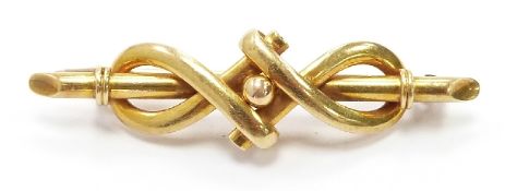 Victorian 15ct gold knot brooch, 2.6g, approximately 4cm