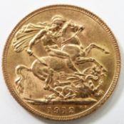 George V 1912 gold full sovereign
