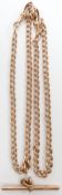 A 9ct rose gold double Albert/ watch chain, 23.2g
