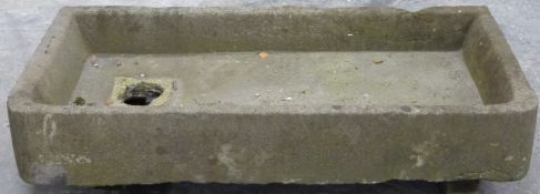 Large shallow natural stone garden trough, L122 x W62 x H22cm