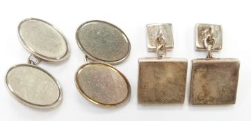 Two pairs of silver cufflinks, 33g