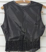 Art Deco style ladies black bodice with beaded jet or similar trim