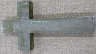 Carved stone cross, height 105cm