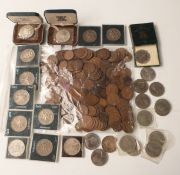 A collection of modern crowns, includes Festival of Britain, 1937 Coronation, cased silver examples,