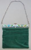 Archibald Knox for Liberty & Co Art Nouveau hallmarked silver and enamel evening bag with unusual