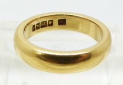 A 22ct gold wedding band/ ring, 6.8g (size G/H)