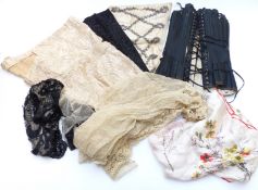 A quantity of 19thC and later textiles including lace blouse probably Georgian and a possibly