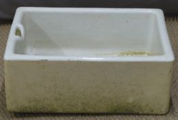 Two belfast sinks, length of longer 107cm