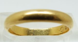 Victorian 22ct gold wedding band/ ring, 3.5g (size L), Birmingham 1883