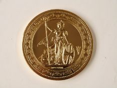 Super size Britannia to commemorate the Queen's Diamond Jubilee, gold layered, 89mm diameter,