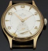 Smiths De Luxe gold plated gentleman's wristwatch with inset subsidiary seconds dial, gold hands and