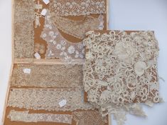 Quantity of 19thC and later lace including Limerick Tambour collar, Youghal needlelace,