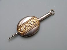 Part giilt metal locket pencil possibly by Perry & Co., length when extended 8cm