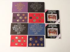 Six Royal Mint brilliant uncirculated coin sets for 1980, 1981, 1982 and 1983