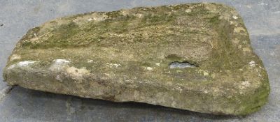 Natural stone carved water feature or similar garden ornament, length 90cm,