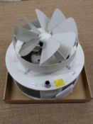 Sabiana industrial fan in original box with instructions, for use when plumbed in to hot water or