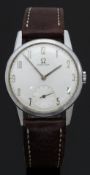 Omega gentleman's wristwatch ref. 121.001-63 with subsidiary seconds dial, silver Arabic numerals,