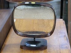 Retro Danish dressing table mirror, probably Bakelite or similar, H37cm