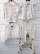 Five Victorian / Edwardian blouses with embroidered lace detail