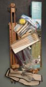 Artist's easels and brushes etc
