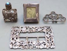 Victorian hallmarked silver buckle, Birmingham 1891 makers mark indistinct but likely Deakin &