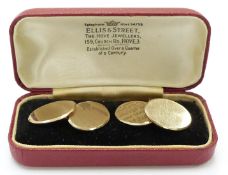 A pair of 9ct gold cufflinks in original box, 9.7g