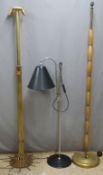 Three various standard lamps including a turned wood example