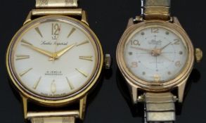 Two gold plated gentleman's wristwatches comprising a Smiths Imperial with gold dauphine hands and