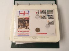 British Isles coin /stamp cover collection in collectors' album