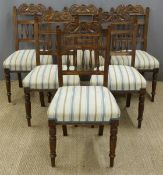 Set of six late 19th or early 20th century dining chairs