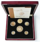 London Mint office King Edward VIII 1936 new strike pattern set comprising six gold plated coins,