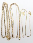 A 9ct gold necklace and two 9ct gold bracelets
