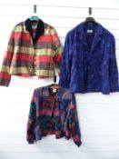 Three Liberty / Marion Donaldson silk and woollen jackets, sizes 14 and 16