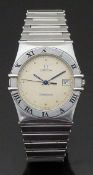Omega Constellation gentleman's wristwatch ref. 396.1076 with date aperture, luminous blued hands,