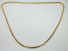 A 9ct gold square link necklace, 19.4g