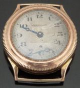 Harwood 9ct gold gentleman's automatic wristwatch with blued hands, black Arabic numerals,