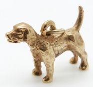 A 9ct gold dog charm/ pendant, 3.9g