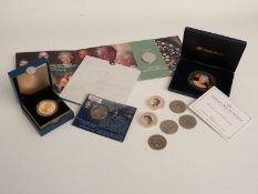 Royal Mint cased gold plated silver proof Queen's Diamond Jubilee crown with certificate, together