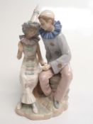 Large Nao figural group of two clowns, H39cm