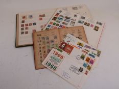 A stockbook of GB stamps Victoria - Queen Elizabeth II and two albums of world stamps