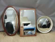 Three various mirrors including a retro example