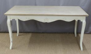 Shabby chic painted dining table, L160 x W80 x H80cm