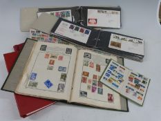 Seven stamp albums and stockbooks, all-world including first day covers