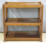 Oak three tier dumb waiter, L92 x D47 x H93cm