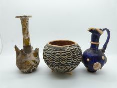 Three ancient glass vessels including Roman & near Eastern