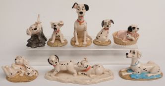Eight Royal Doulton One Hundred and One Dalmatians figures in original boxes, including Lucky and