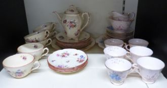 Two part tea sets including Coalport Kingsware