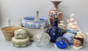 Royal Doulton signed figurine 'Sara', Bristol Blue ewer, studio pottery, Wedgwood Jasperware