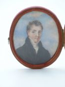 19th century portrait on ivory miniature of Reverend William Elliot of Mabelthorpe and Henham,