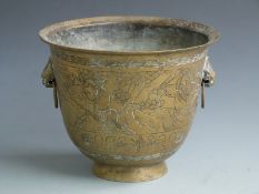 Japanese brass jardinere, H 23cm